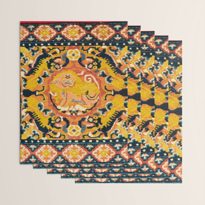 Shigatse Khagangma  Antique Tibetan Seat Mat Print Wrapping Paper Gallery Image 3