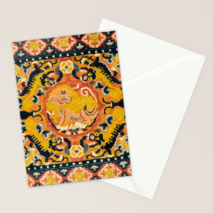 Shigatse Khagangma  Antique Tibetan Seat Mat Print Stationery Card Gallery Image 2