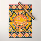 Shigatse Khagangma  Antique Tibetan Seat Mat Print Wrapping Paper Gallery Image 1