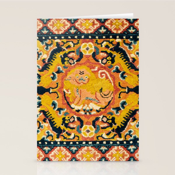 Shigatse Khagangma  Antique Tibetan Seat Mat Print Stationery Card Gallery Image 2