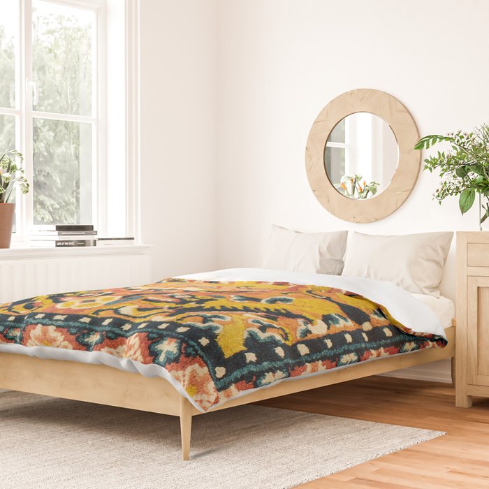 Shigatse Khagangma  Antique Tibetan Seat Mat Print Duvet Cover Gallery Image 2