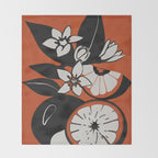 Line Art Oranges 2 Throw Blanket Gallery Image 2