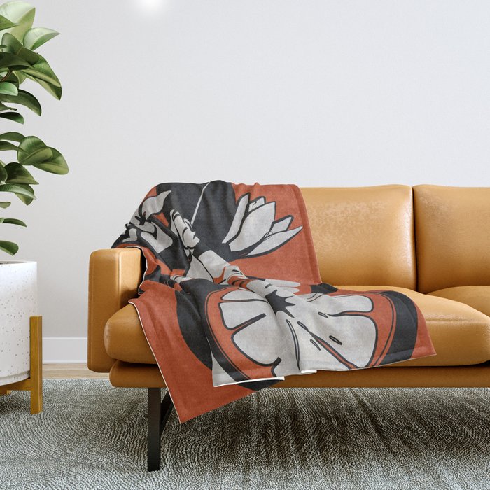 Line Art Oranges 2 Throw Blanket Gallery Image 1
