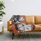Line Art Oranges 2 Throw Blanket Gallery Image 1
