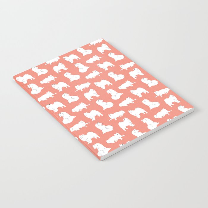 Samoyed Print in Coral Notebook Gallery Image 2