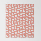 Samoyed Print in Coral Throw Blanket Gallery Image 2
