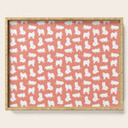 Samoyed Print in Coral Serving Tray Gallery Image 1