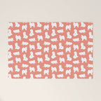 Samoyed Print in Coral Welcome Mat Gallery Image 1