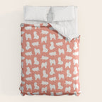 Samoyed Print in Coral Comforter Gallery Image 6