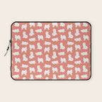 Samoyed Print in Coral Laptop Sleeve Gallery Image 1