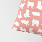 Samoyed Print in Coral Pillow Sham Gallery Image 4