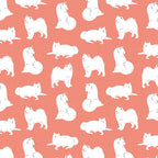 Samoyed Print in Coral Coffee Mug Gallery Image 2