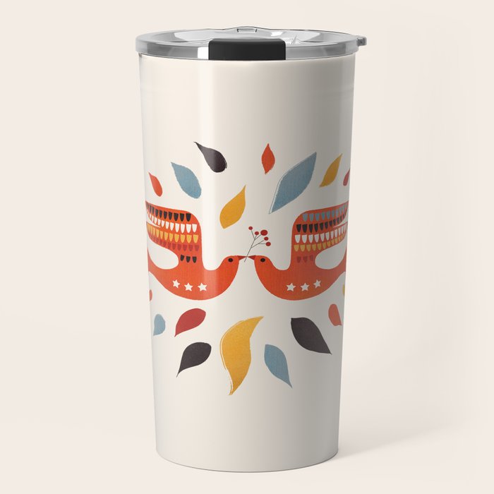 A Pair Of Festive Birds Travel Mug Gallery Image 1