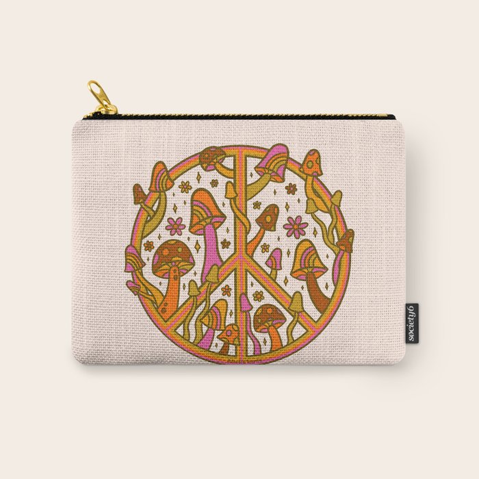 Mushroom Peace Sign Carry All Pouch Gallery Image 1