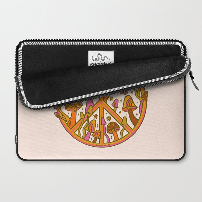 Mushroom Peace Sign Laptop Sleeve Gallery Image 2
