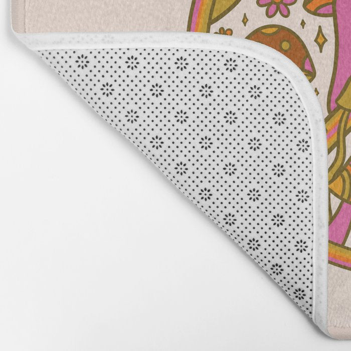 Mushroom Peace Sign Bath Mat Gallery Image 2