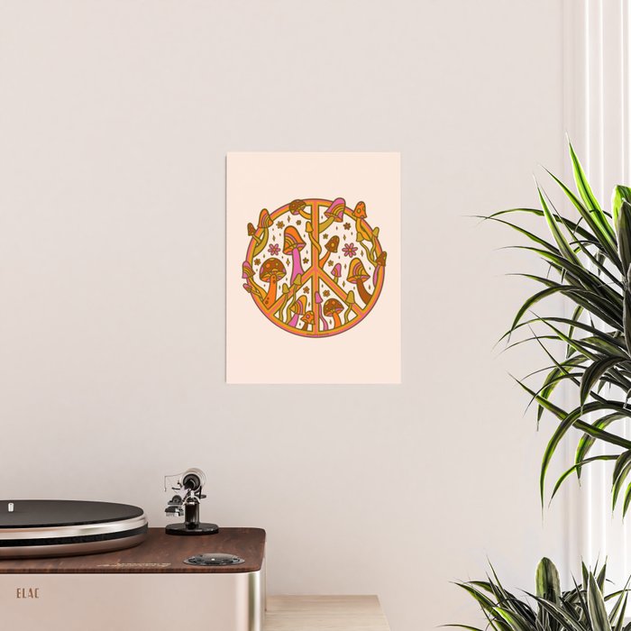 Mushroom Peace Sign Poster Gallery Image 2