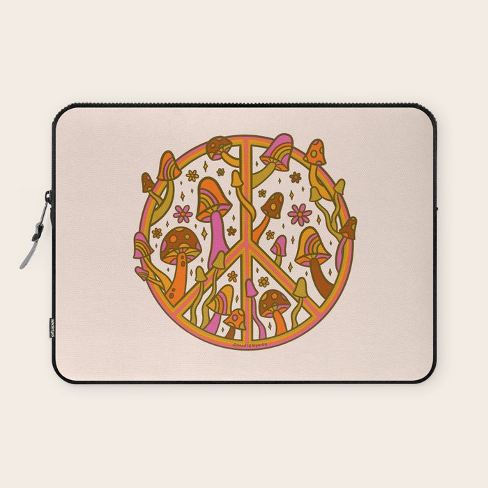 Mushroom Peace Sign Laptop Sleeve Gallery Image 1