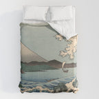 Utagawa Hiroshige - Sea Off Satta, Suruga Province - Vintage Japanese Woodblock Print Art, 1858. Duvet Cover Gallery Image 6
