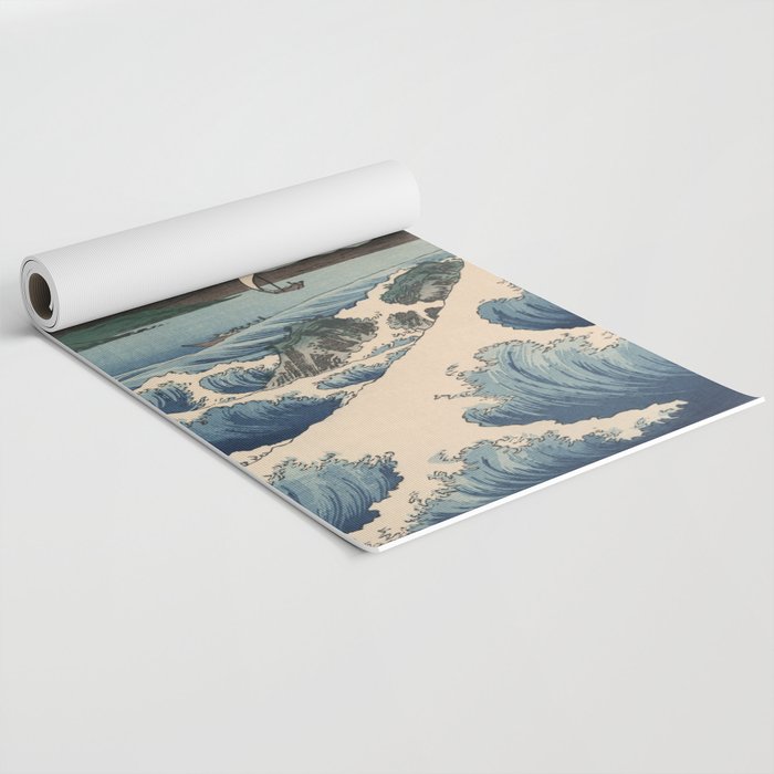 Utagawa Hiroshige - Sea Off Satta, Suruga Province - Vintage Japanese Woodblock Print Art, 1858. Yoga Mat Gallery Image 2