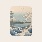 Utagawa Hiroshige - Sea Off Satta, Suruga Province - Vintage Japanese Woodblock Print Art, 1858. Bath Mat Gallery Image 1
