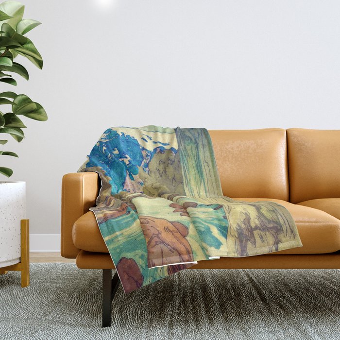 The Walk to Hokodoyama Throw Blanket Gallery Image 1