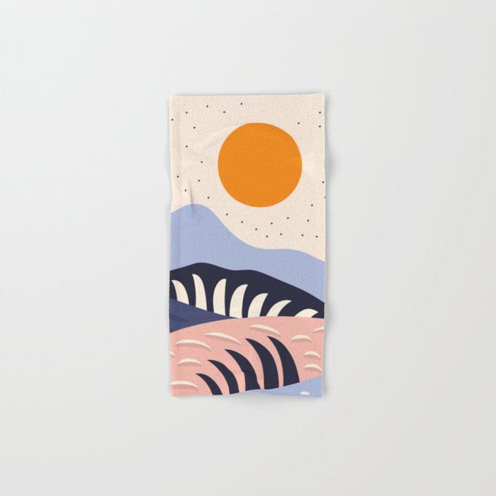  Abstract sunset mountain nature landscape art	 Bath Towel Gallery Image 1