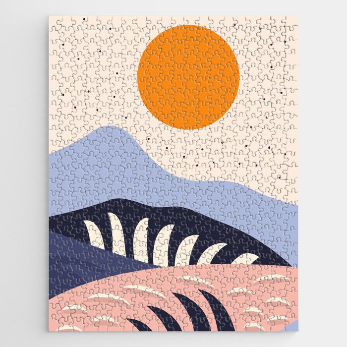  Abstract sunset mountain nature landscape art	 Jigsaw Puzzle Gallery Image 1