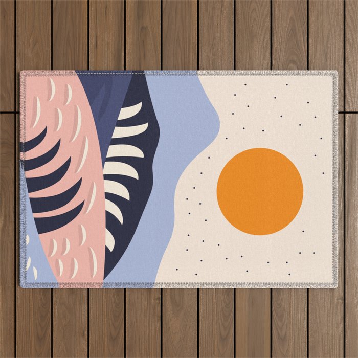  Abstract sunset mountain nature landscape art	 Outdoor Rug Gallery Image 1