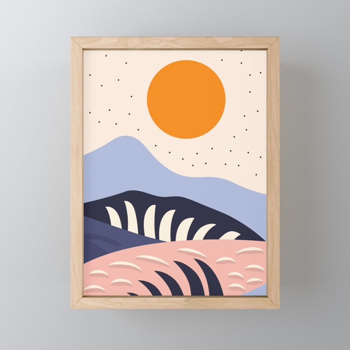  Abstract sunset mountain nature landscape art	 Mini Art Print Gallery Image 1