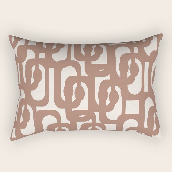 Midcentury Modern Loops Pattern 1 Inspired by PANTONE 17 1230 Mocha Mousse Rectangular Pillow Gallery Image 2