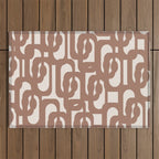 Midcentury Modern Loops Pattern 1 Inspired by PANTONE 17 1230 Mocha Mousse Outdoor Rug Gallery Image 1