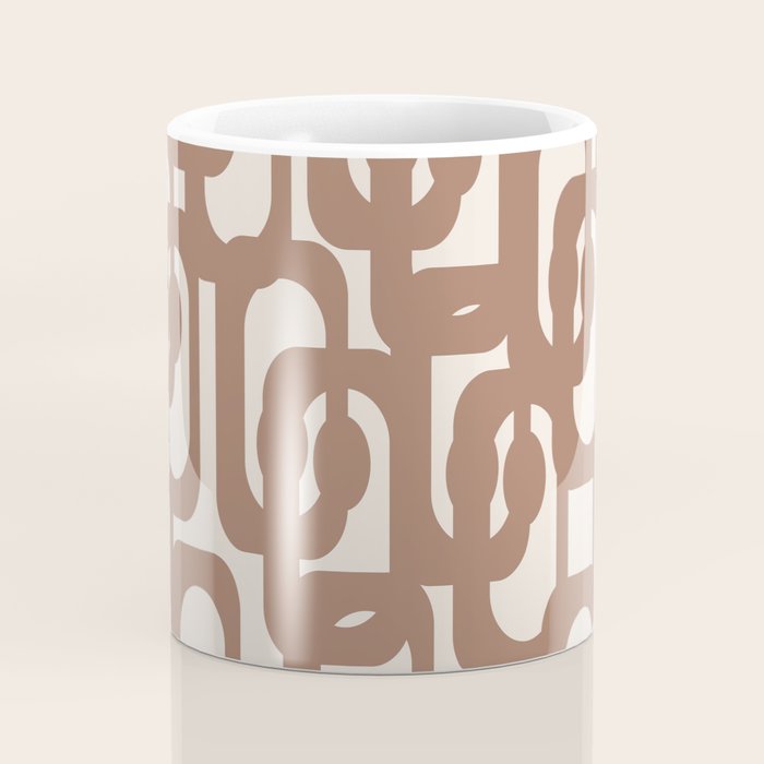 Midcentury Modern Loops Pattern 1 Inspired by PANTONE 17 1230 Mocha Mousse Coffee Mug Gallery Image 4