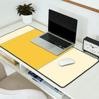 Sunshine Yellow Color Block Warm Vintage Desk Mat Gallery Image 2