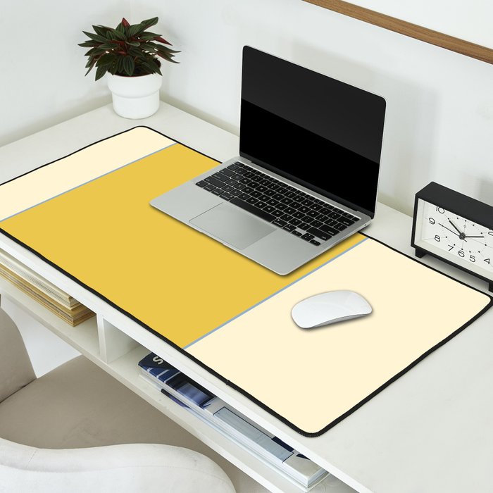 Sunshine Yellow Color Block Warm Vintage Desk Mat Gallery Image 2