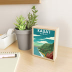 Kauai Hawaii Vintage Minimal Retro Travel Poster Mini Art Print Gallery Image 2