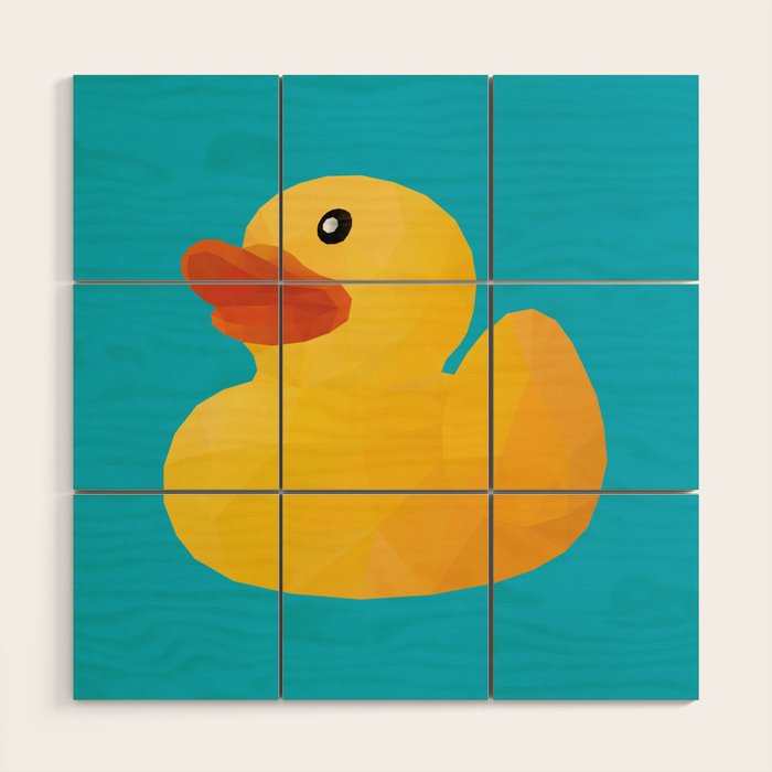 Rubber Duck polygon art Wood Wall Art Gallery Image 1