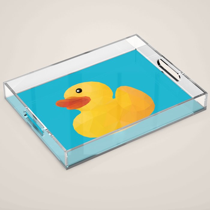 Rubber Duck polygon art Acrylic Tray Gallery Image 1