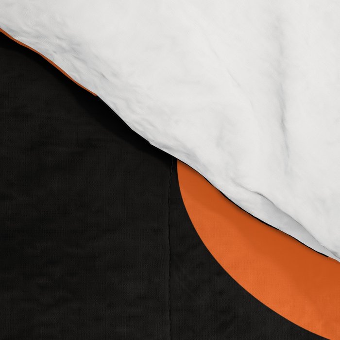 Mid Century Modern Piquet Retro Abstract Pattern Orange Black White Comforter Gallery Image 4