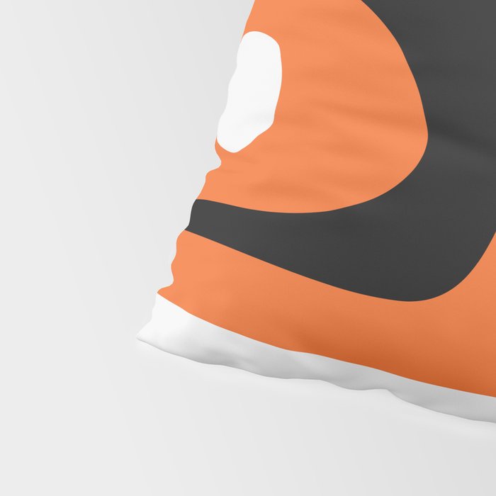 Mid Century Modern Piquet Retro Abstract Pattern Orange Black White Pillow Sham Gallery Image 4