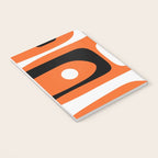 Mid Century Modern Piquet Retro Abstract Pattern Orange Black White Notebook Gallery Image 3