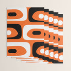Mid Century Modern Piquet Retro Abstract Pattern Orange Black White Wrapping Paper Gallery Image 3