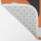 Mid Century Modern Piquet Retro Abstract Pattern Orange Black White Bath Mat Gallery Image 2