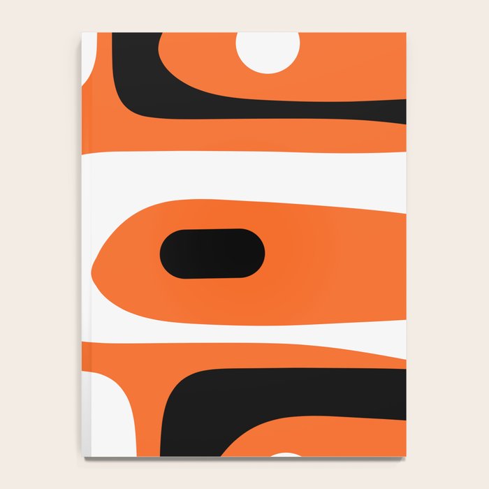 Mid Century Modern Piquet Retro Abstract Pattern Orange Black White Notebook Gallery Image 4