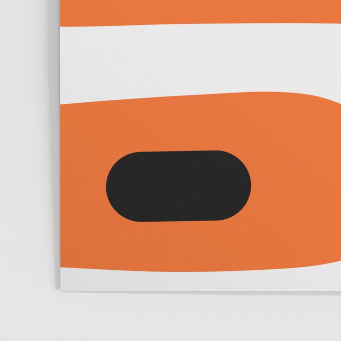 Mid Century Modern Piquet Retro Abstract Pattern Orange Black White Poster Gallery Image 3