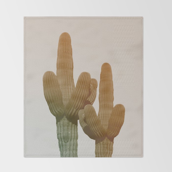 Boho Cactus Photography Throw Blanket Gallery Image 2