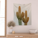 Boho Cactus Photography Wall Tapestry Gallery Image 2