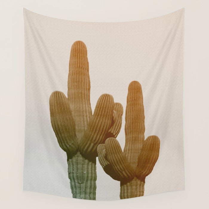 Boho Cactus Photography Wall Tapestry Gallery Image 4