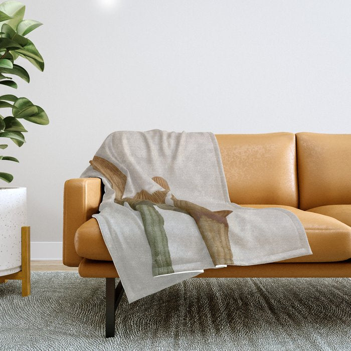 Boho Cactus Photography Throw Blanket Gallery Image 1