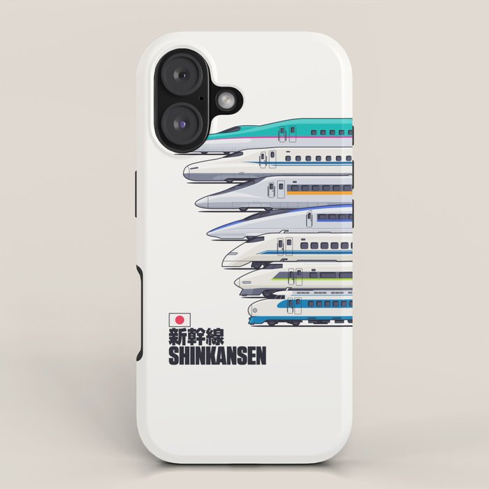 Shinkansen Bullet Train Evolution - White iPhone Case Gallery Image 1